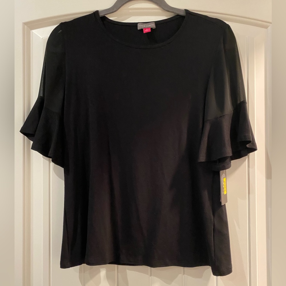 Vince Camuto black dressy short sleeve top